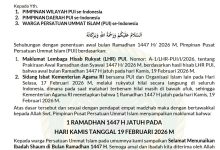 Photo of Maklumat Pimpinan Pusat PUI: 1 Ramadan 1447 H Jatuh pada 19 Februari 2026
